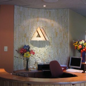 Desert Sandstone Riven Feature Wall – Reception Area Stone Cladding